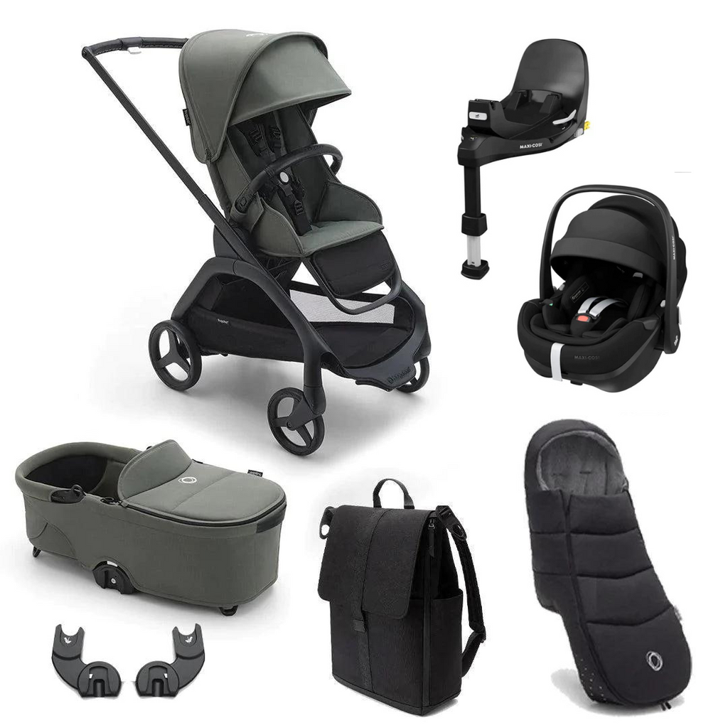 Bugaboo Dragonfly + Pebble 360 Pro Ultimate Travel System Bundle - Forest Green