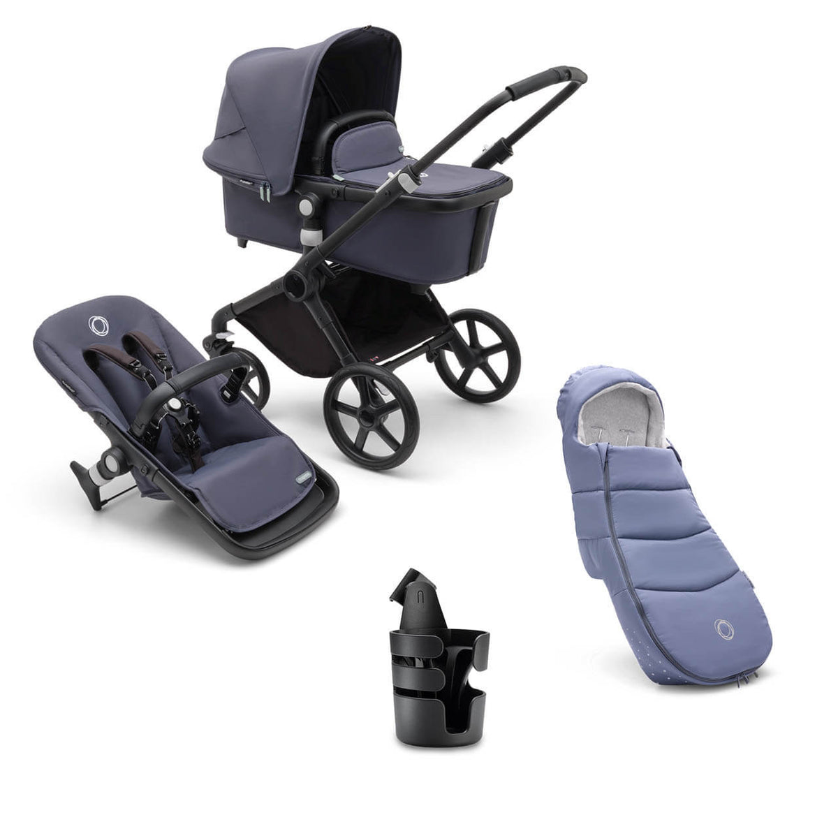bugaboo stormy blue Bugaboo Fox Cub Essentials Bundle