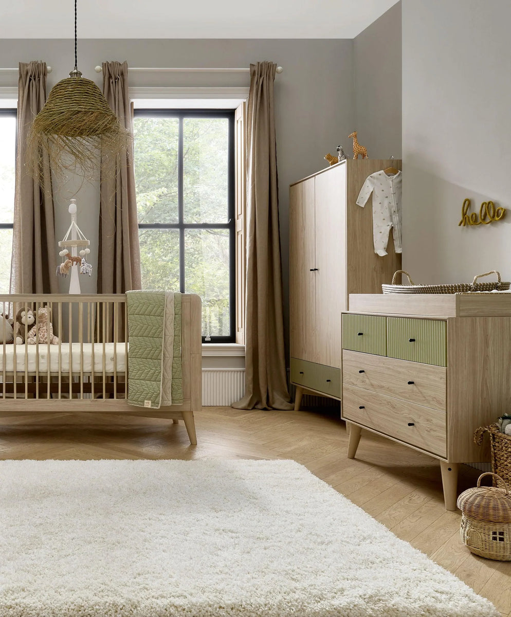 Mamas Papas Coxley Piece Furniture Set Natural/Olive Green