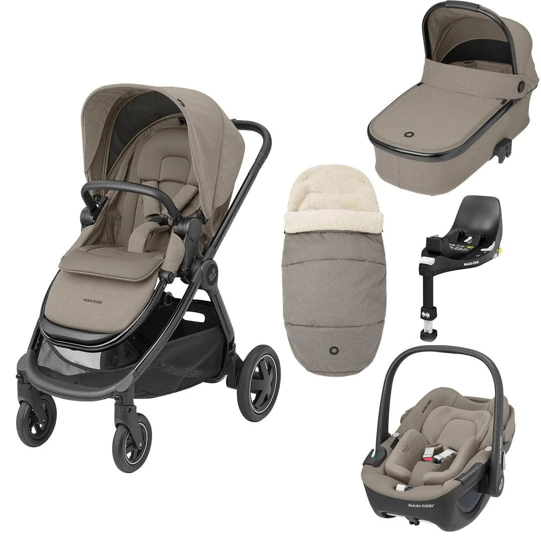 MaxiCosi Adorra Luxe Pebble 360 Travel System Twillic Truffle