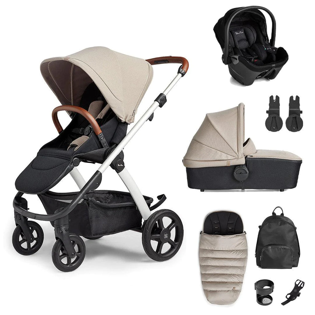 Silver Cross Tide 3-In-1 Pushchair + Dream Travel System - Stone