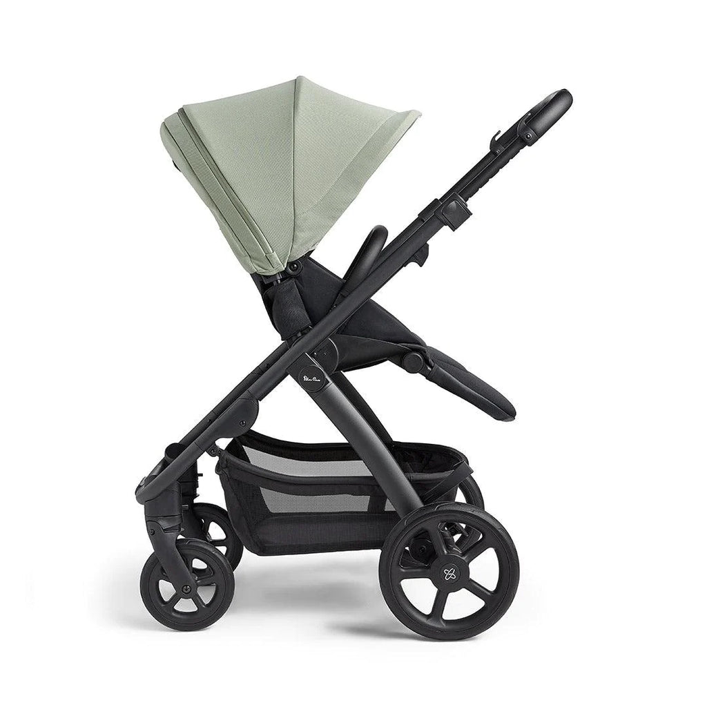 Silver Cross Tide 3-In-1 Pushchair + Dream Travel System - Sage - Black Chassis