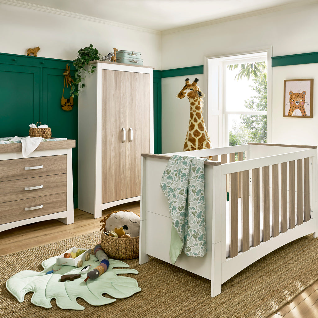 CuddleCo Ada 3 Piece Nursery Furniture Set - White & Ash