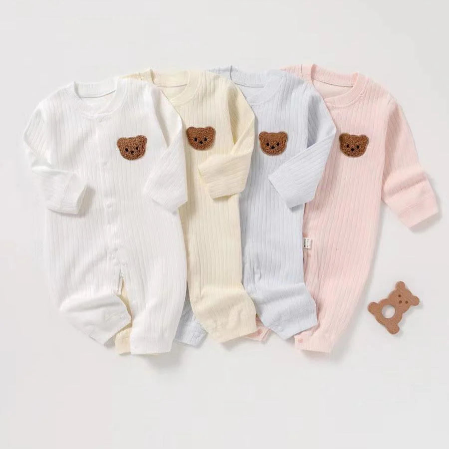 Cozy Crew Club Bear Romper Ribbed