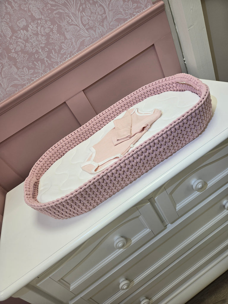 Crochet Changing Basket Bundle | Light Pink