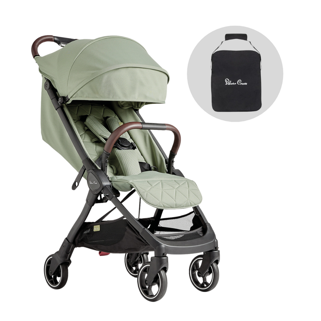 Silver Cross Clic Compact Stroller | Sage (FREE TRAVEL BAG)