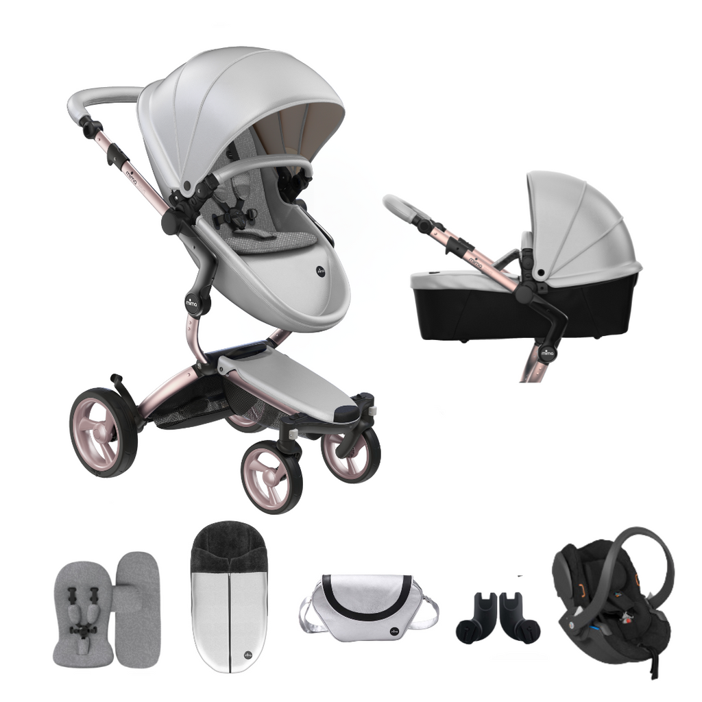 Mima Xari Pushchair & Car Seat Bundle | Argento on Rose Gold