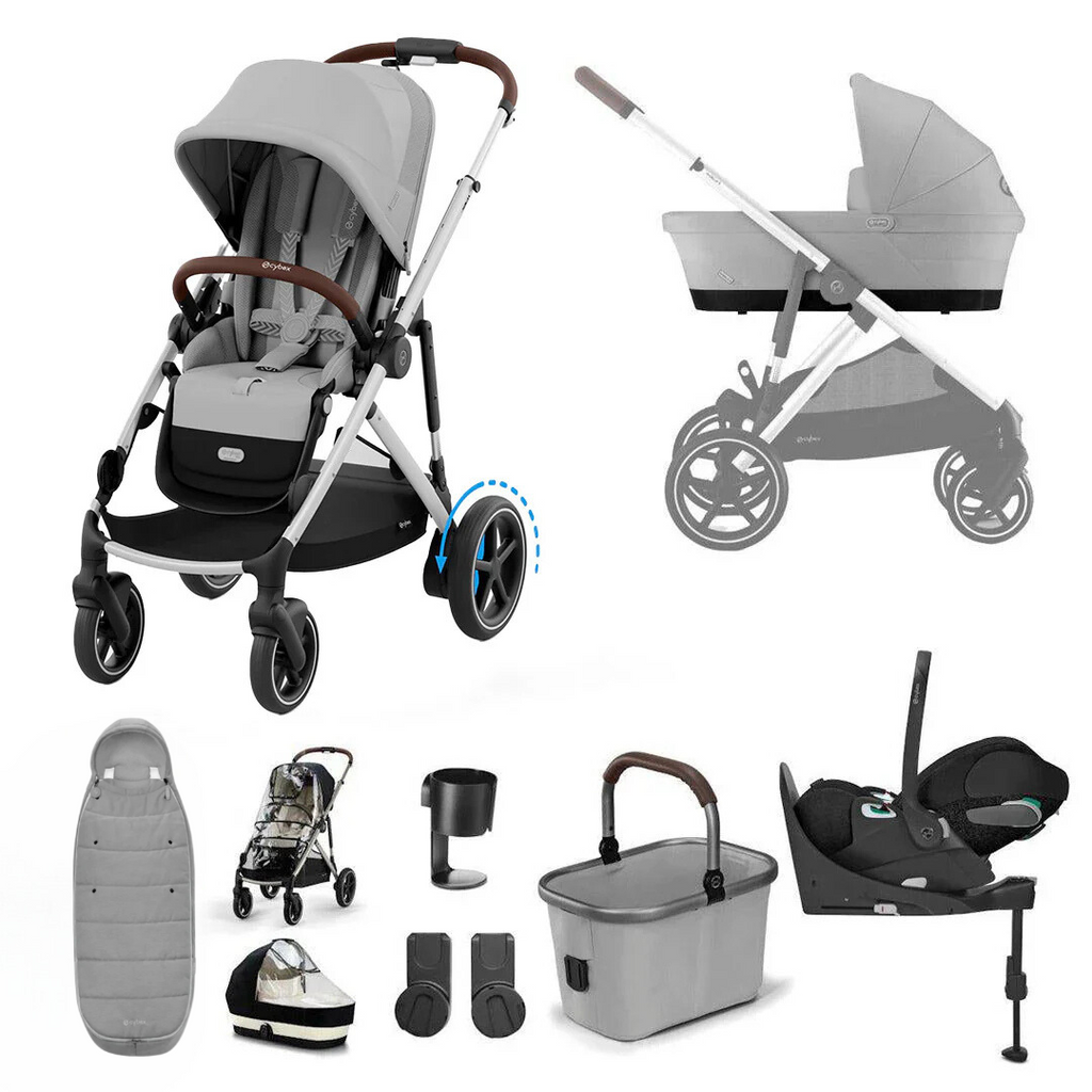 Cybex e-Gazelle S Pushchair Cloud G Luxury Bundle - Stone Grey