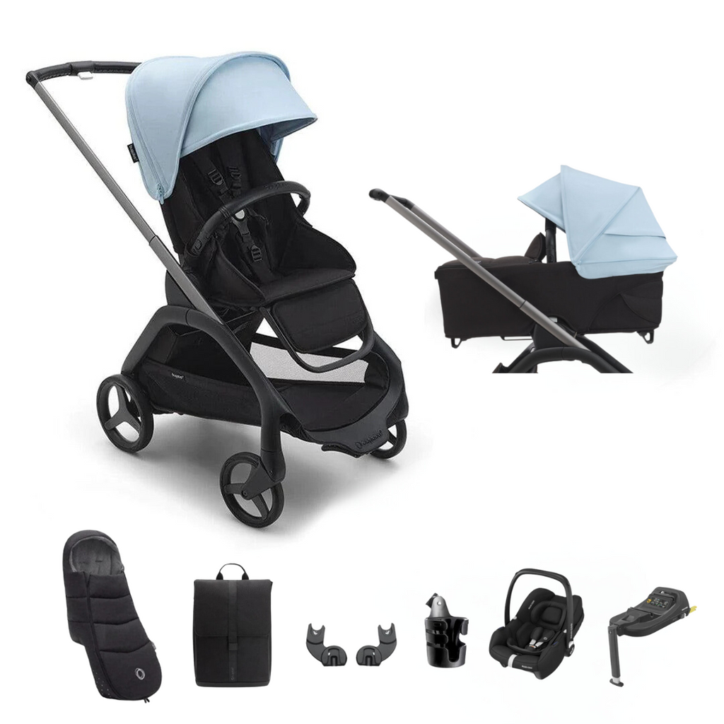 Bugaboo Dragonfly + Cabriofix Ultimate Travel System Bundle - Skyline Blue