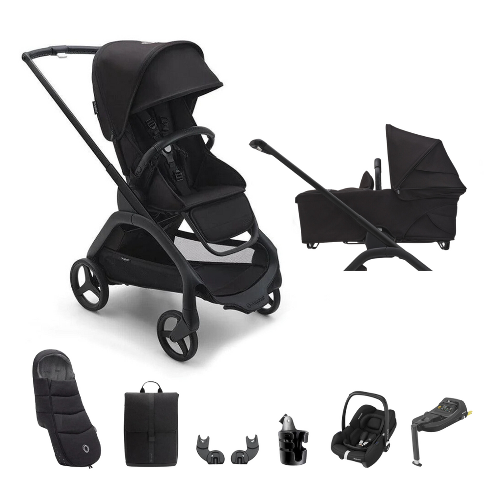 Bugaboo Dragonfly + Cabriofix Ultimate Travel System Bundle - Midnight Black