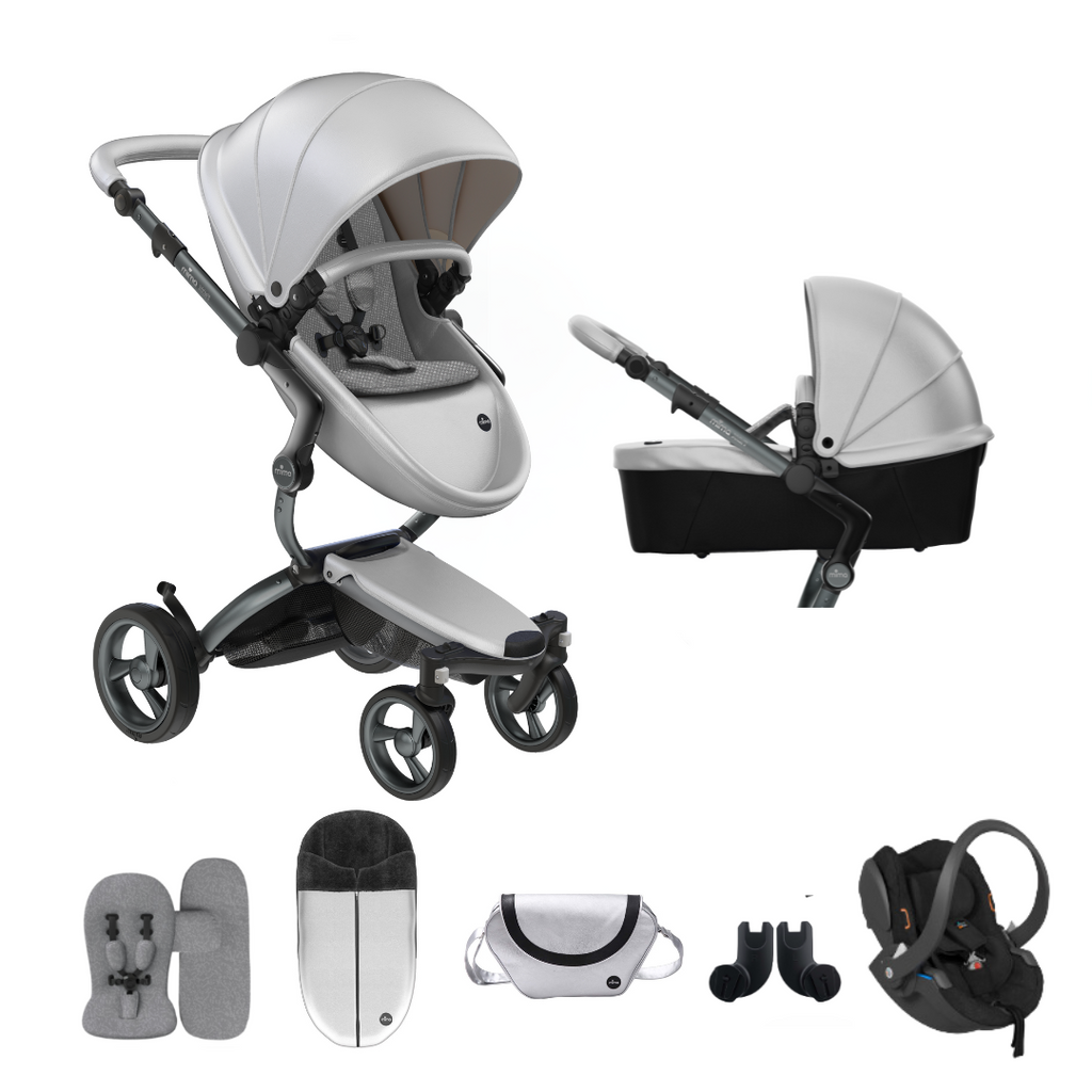 Mima Xari Pushchair & Car Seat Bundle | Argento on Graphite