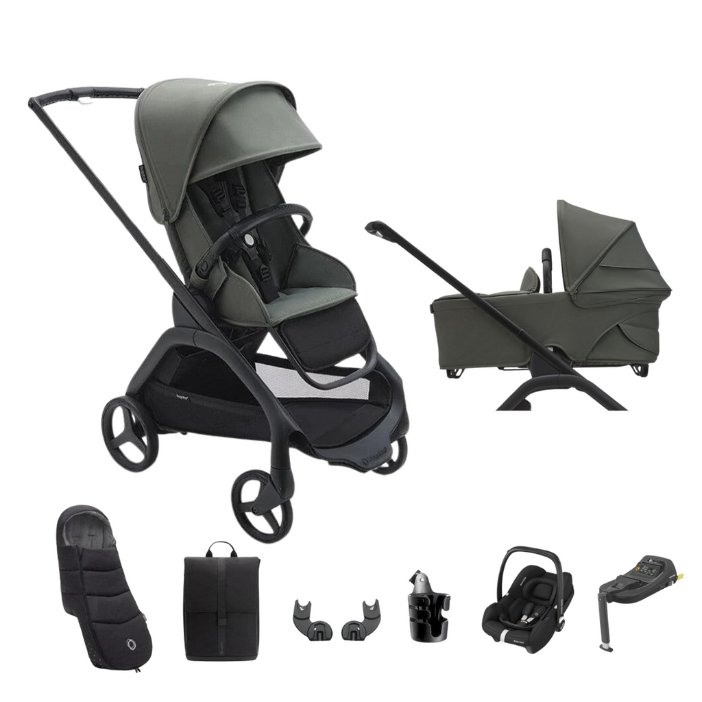 Bugaboo Dragonfly + Cabriofix Ultimate Travel System Bundle - Forest Green