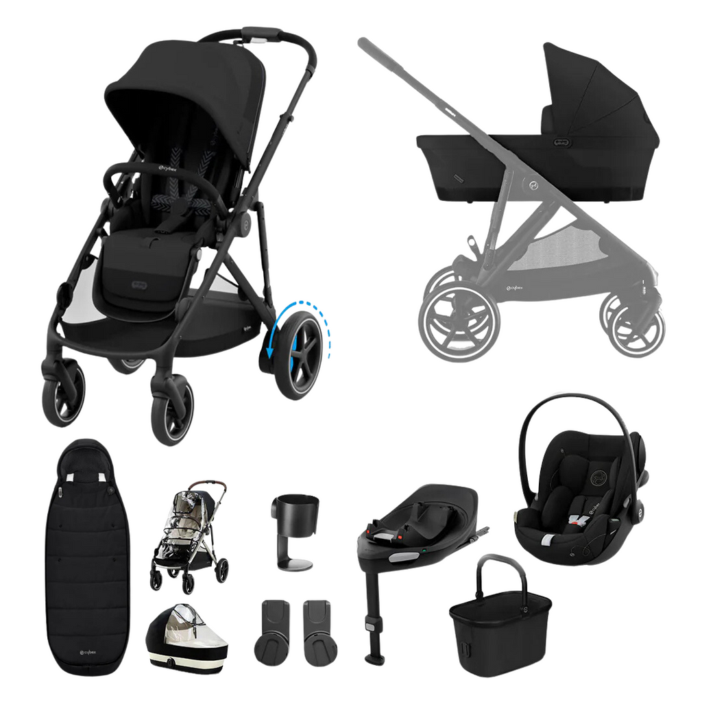 Cybex e-Gazelle S Pushchair Cloud G Luxury Bundle  | Moon Black