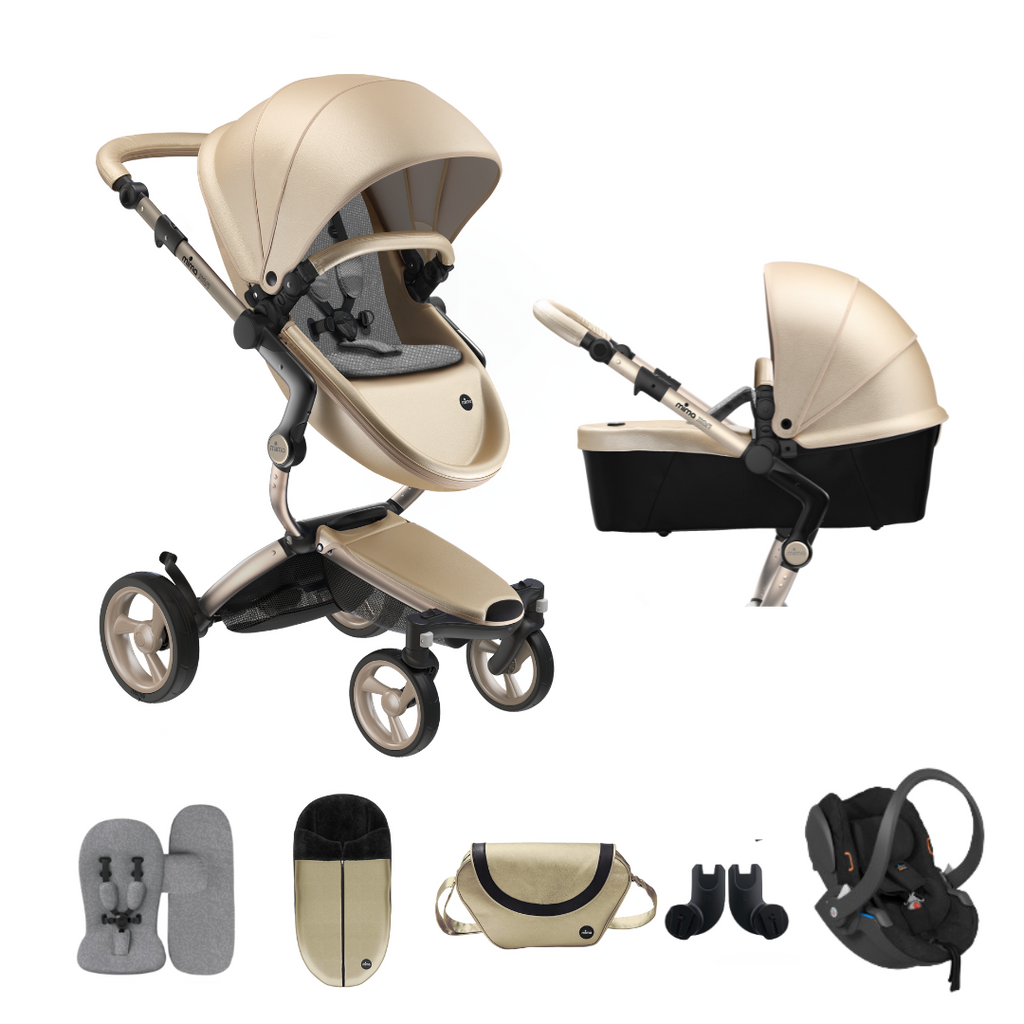 Mima Xari Pushchair & Car Seat Bundle | Champagne on Champagne