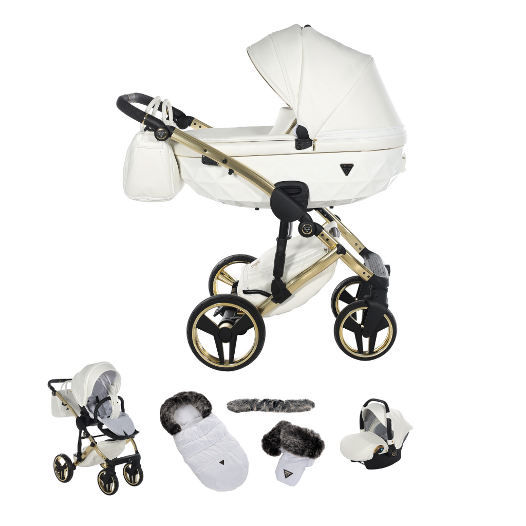 Junama Individual Fluo 3in1 Travel System | White Gold