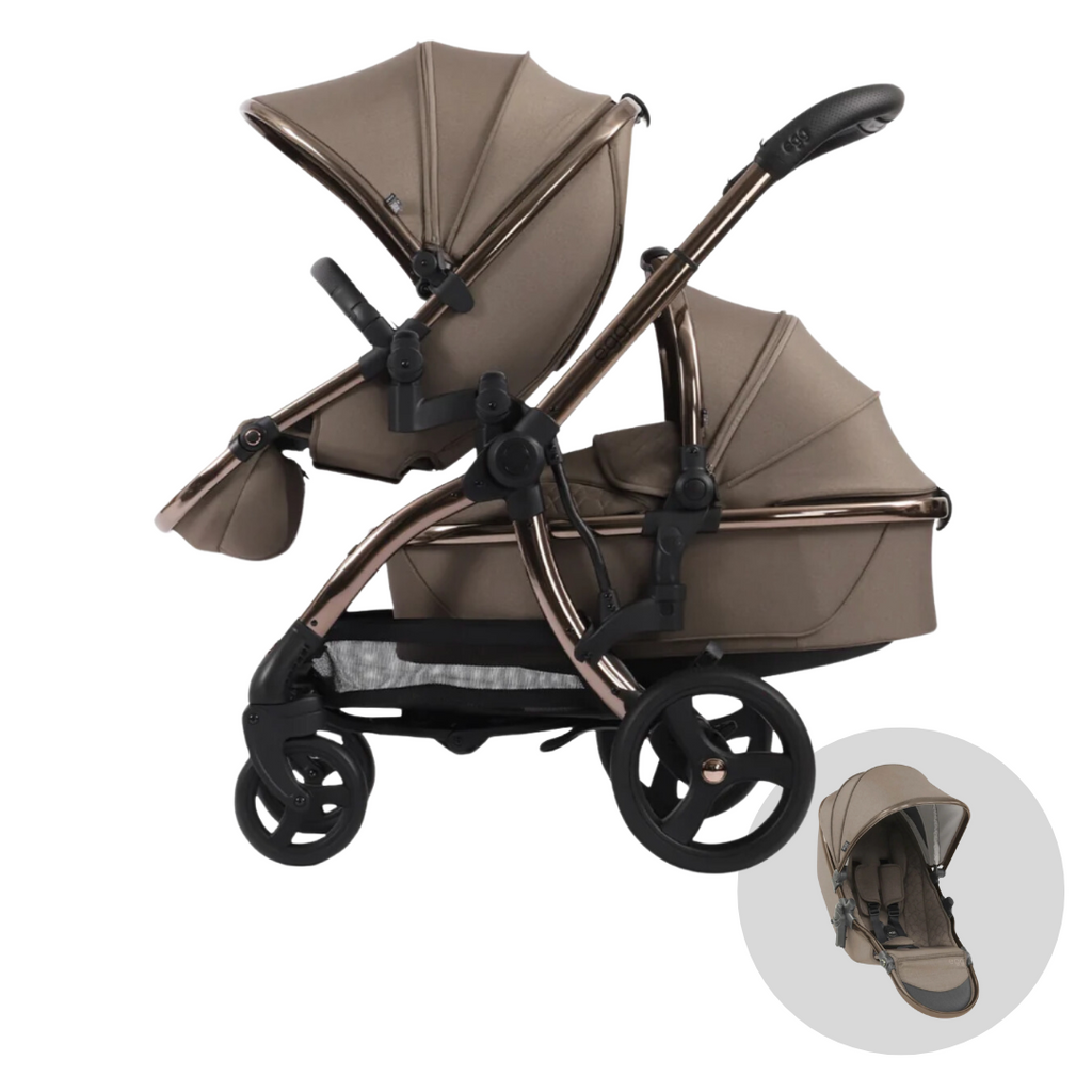 Egg3 Double Pushchair & Carrycot  - Mink