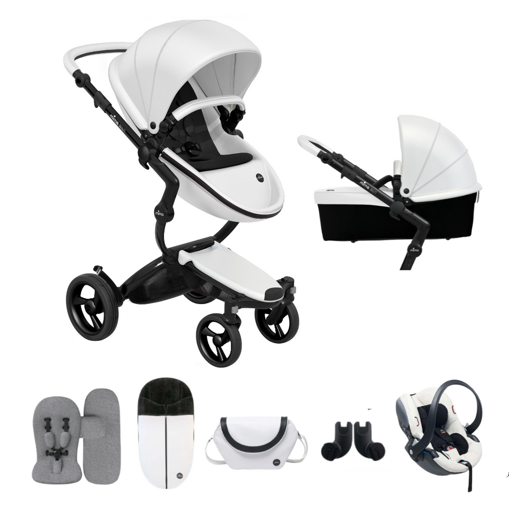 Mima Xari Pushchair & Car Seat Bundle | White on Black