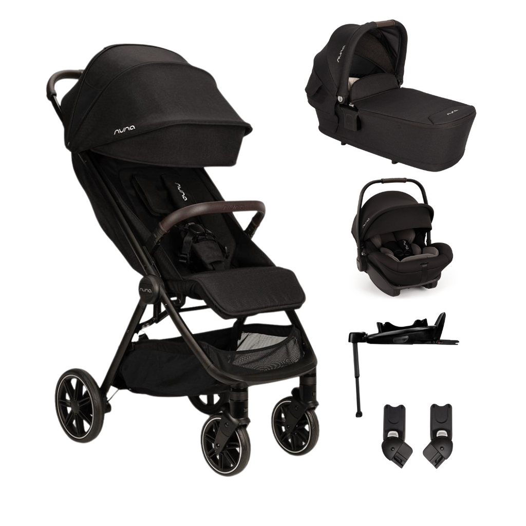 Nuna TRVL LX Stroller, Carrycot & Arra Next Travel System - Caviar