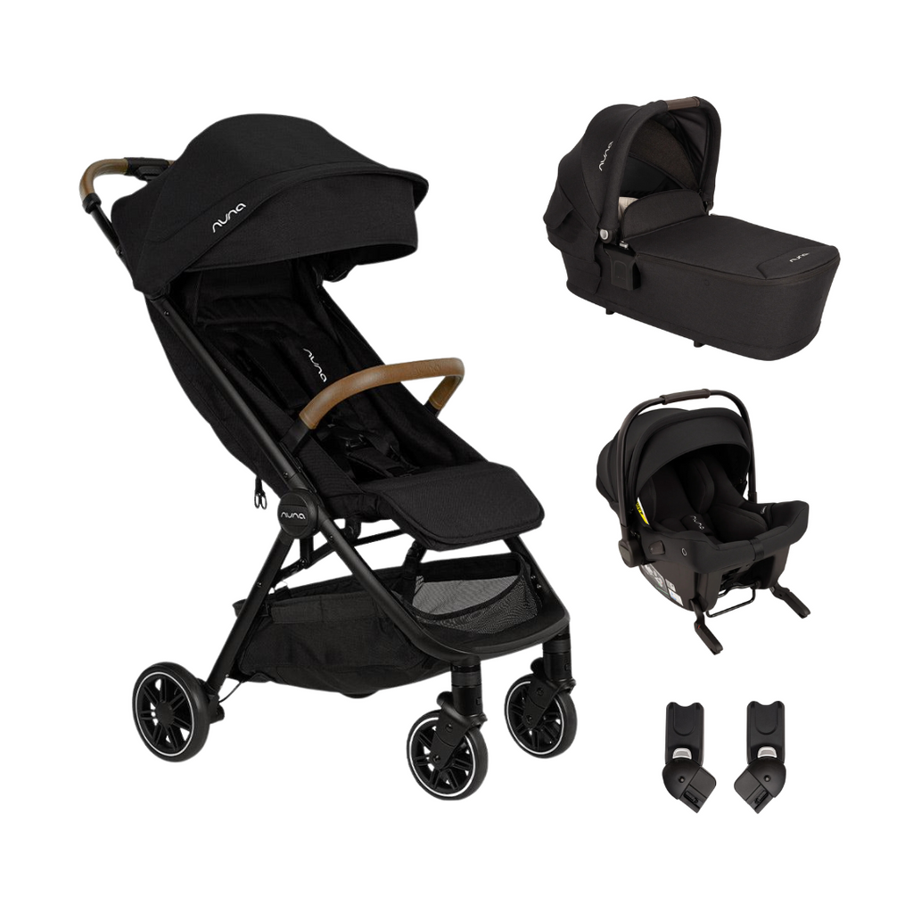 Nuna TRVL Stroller, Carrycot & Pipa URBN Travel System - Caviar