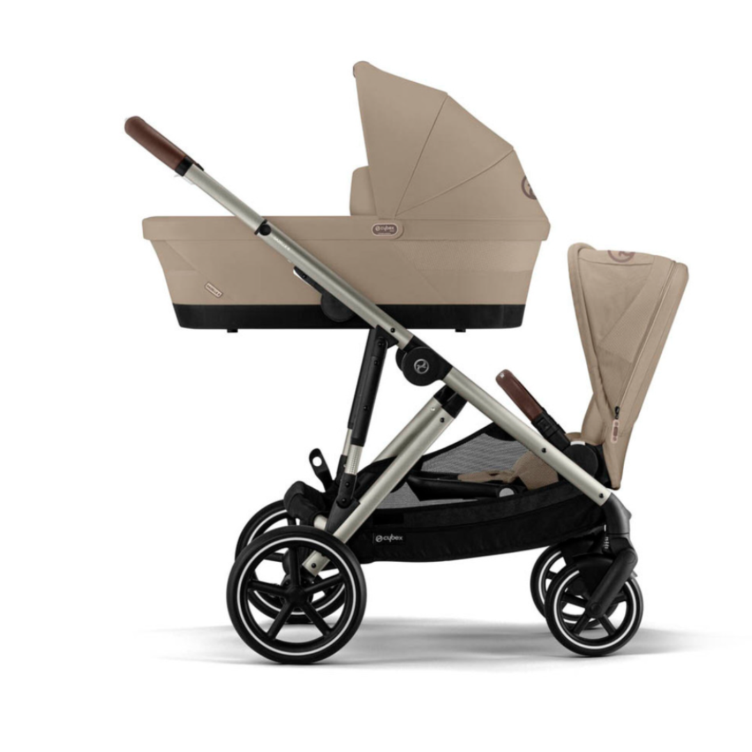 Cybex Gazelle S Double Pushchair (2023) - Almond Beige | Taupe Cybex Gazelle S Double Pushchair (2023) - Almond Beige | Taupe