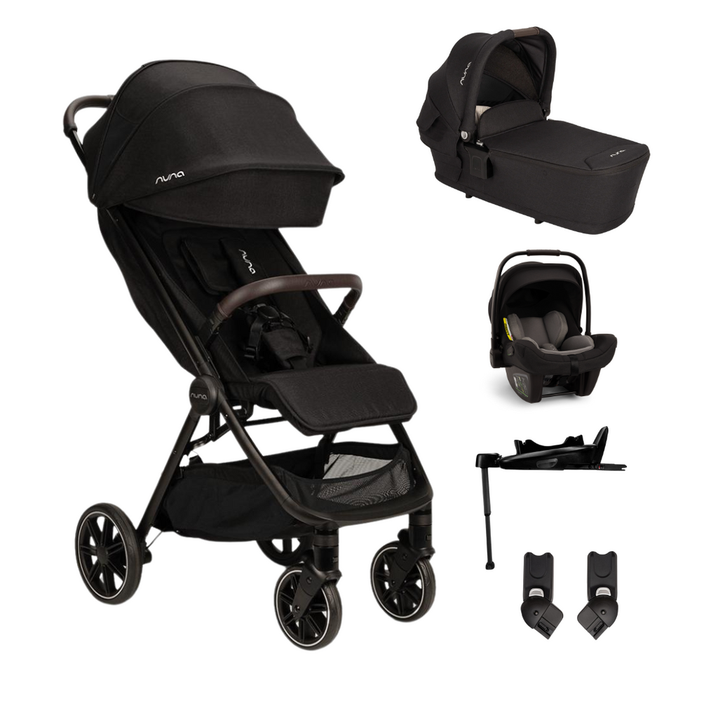 Nuna TRVL LX Stroller, Carrycot & Pipa Next Travel System - Caviar