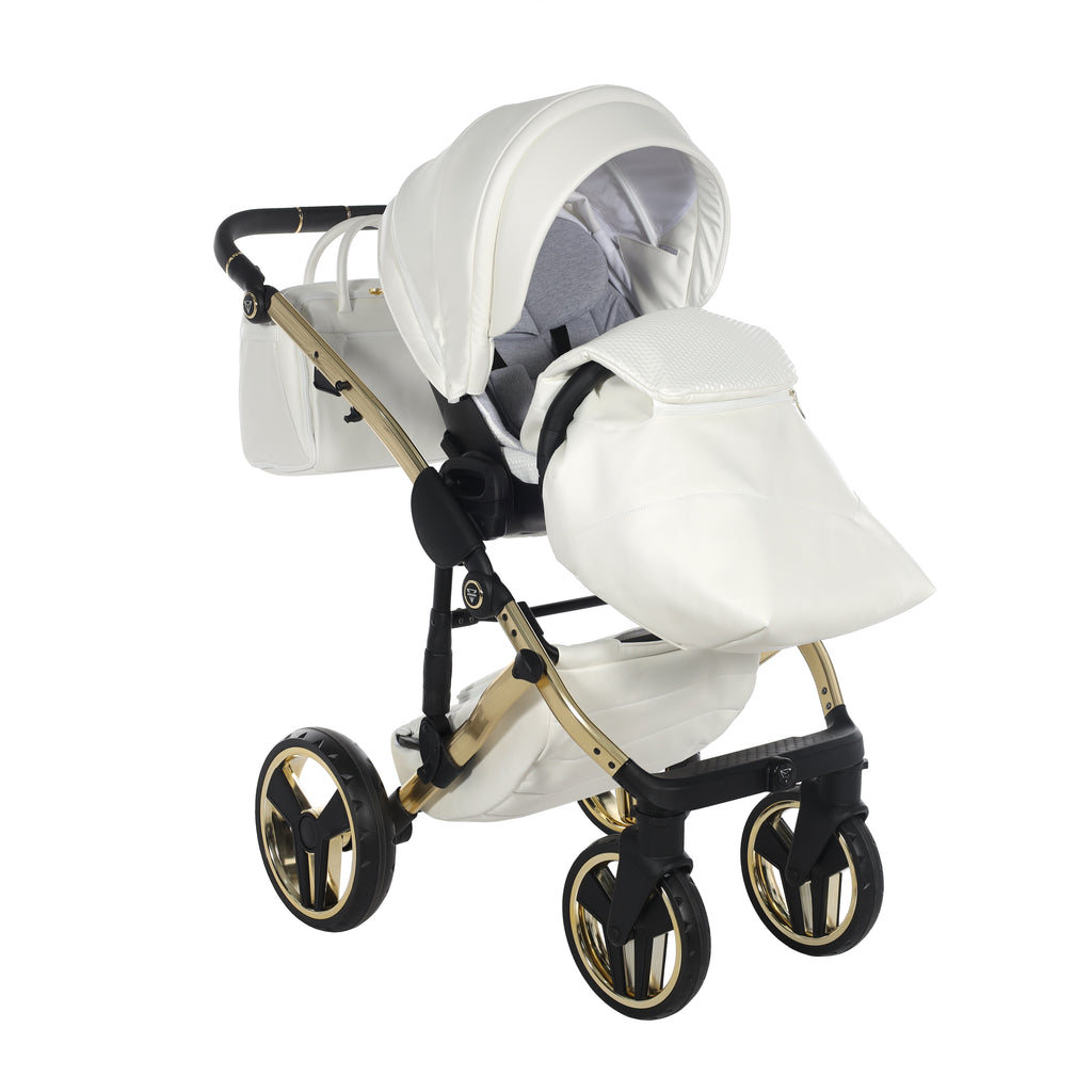 Junama Individual Fluo 3in1 Travel System | White Gold