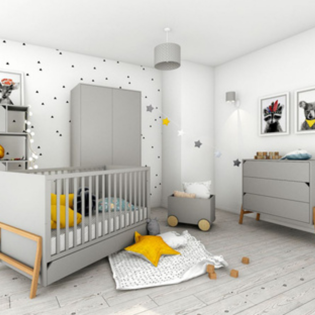 Lotta 3 Piece Nursery Furniture Room Set | Grey