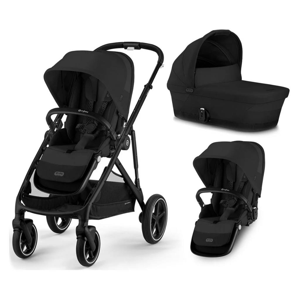 Cybex Gazelle S Double Pushchair (2023) - Moon Black | Black