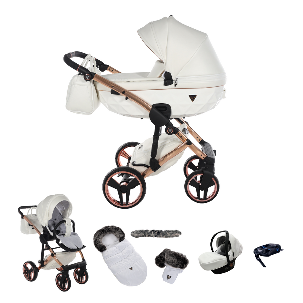 Junama Individual Fluo 4in1 Travel System | White Rose Gold