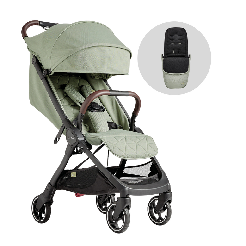 Silver Cross Clic Compact Stroller - Sage (Free Footmuff)