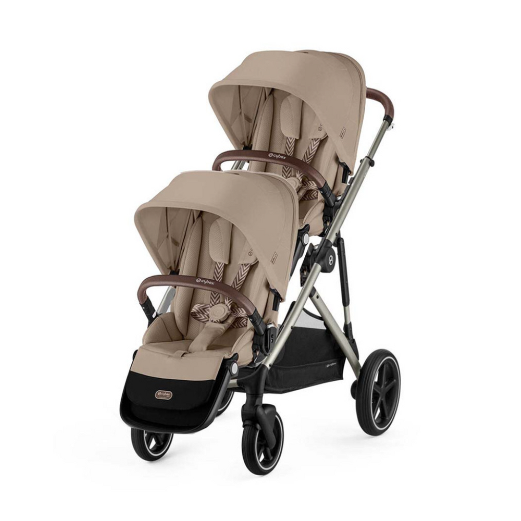 Cybex Gazelle S Double Pushchair  (2023) - Almond Beige | Taupe