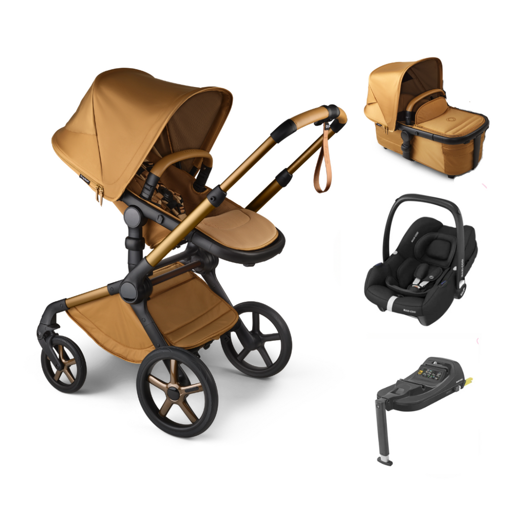 Bugaboo Fox 5 Complete Noir Limited Edition & CabrioFix Bundle | Amber Glow