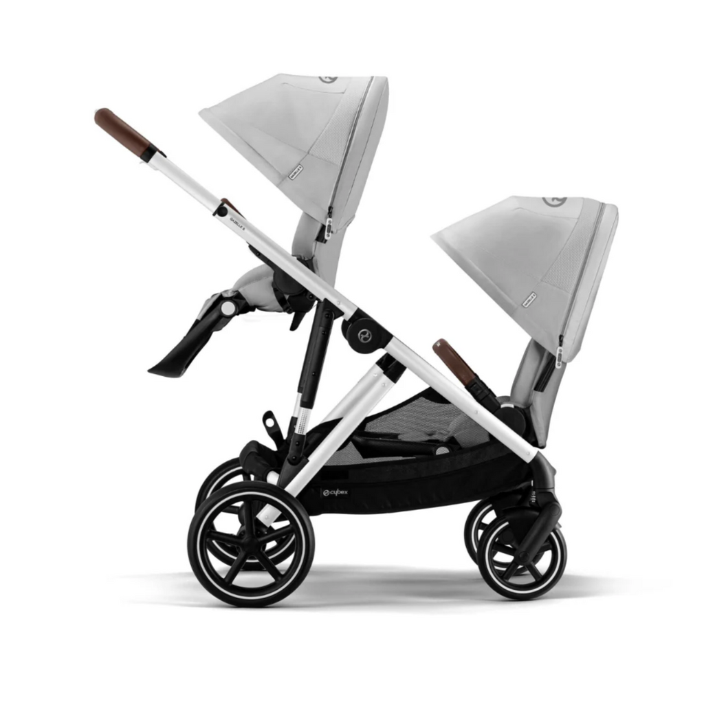 Cybex Gazelle S Double Pushchair (2023) - Lava Grey - Silver