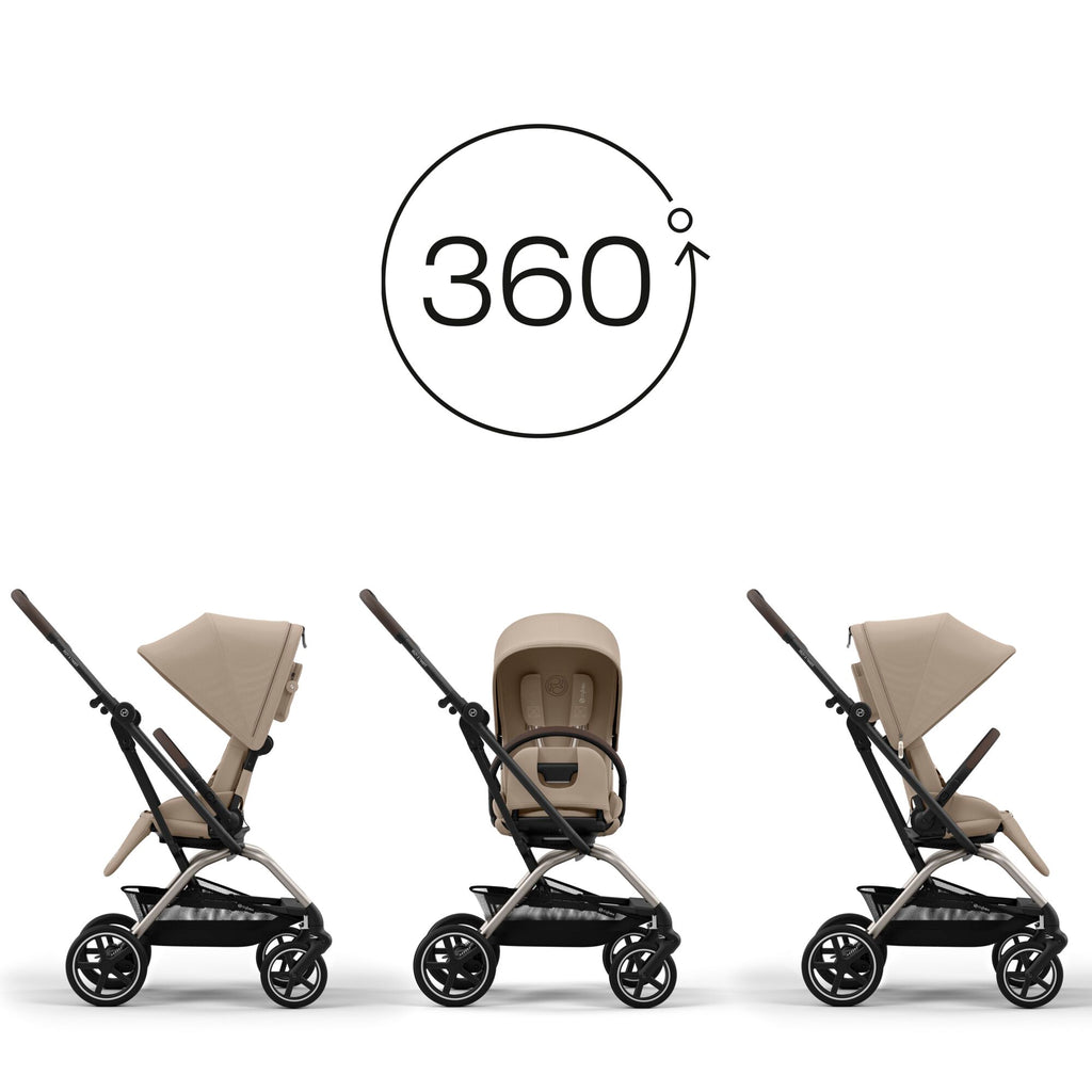 Cybex Eezy S Twist+ 2  Stroller | Almond Beige on Taupe