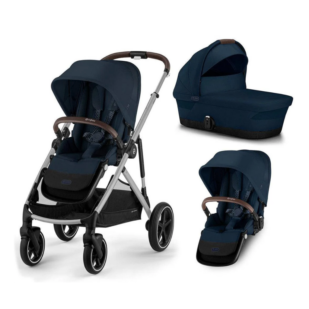 Cybex e-Gazelle S Double Pushchair - Ocean Blue | Silver