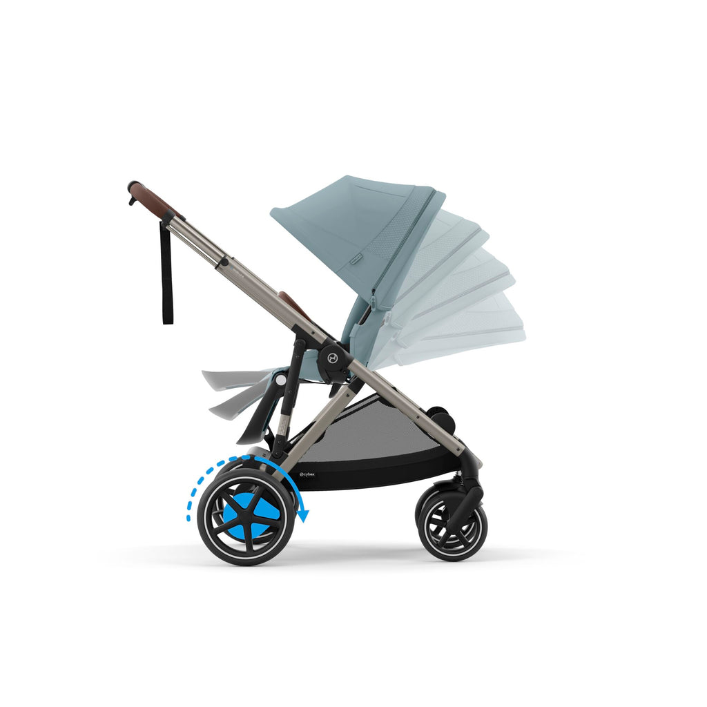 Cybex e-Gazelle S Pushchair 2024 Essential Bundle - Stormy Blue/ Sky Blue