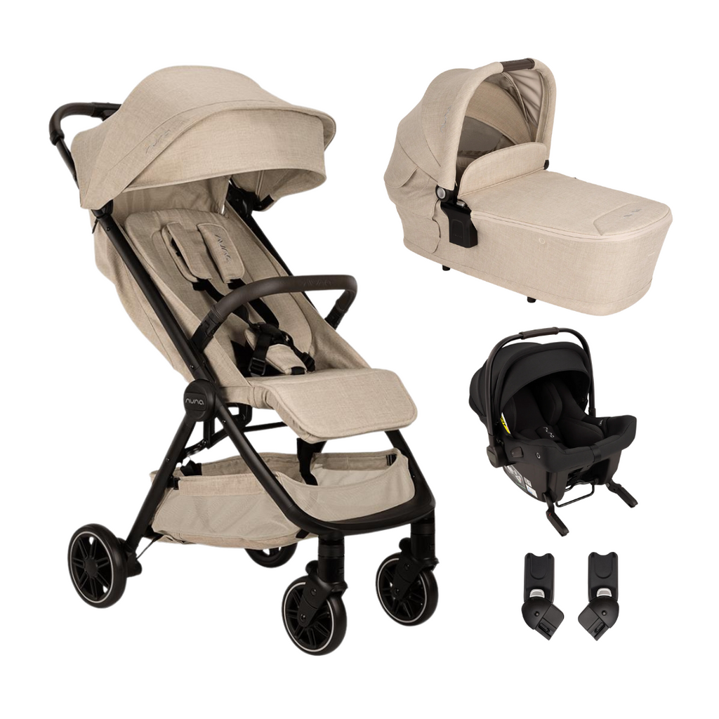 Nuna TRVL Stroller, Carrycot & Pipa URBN Travel System - Biscotti