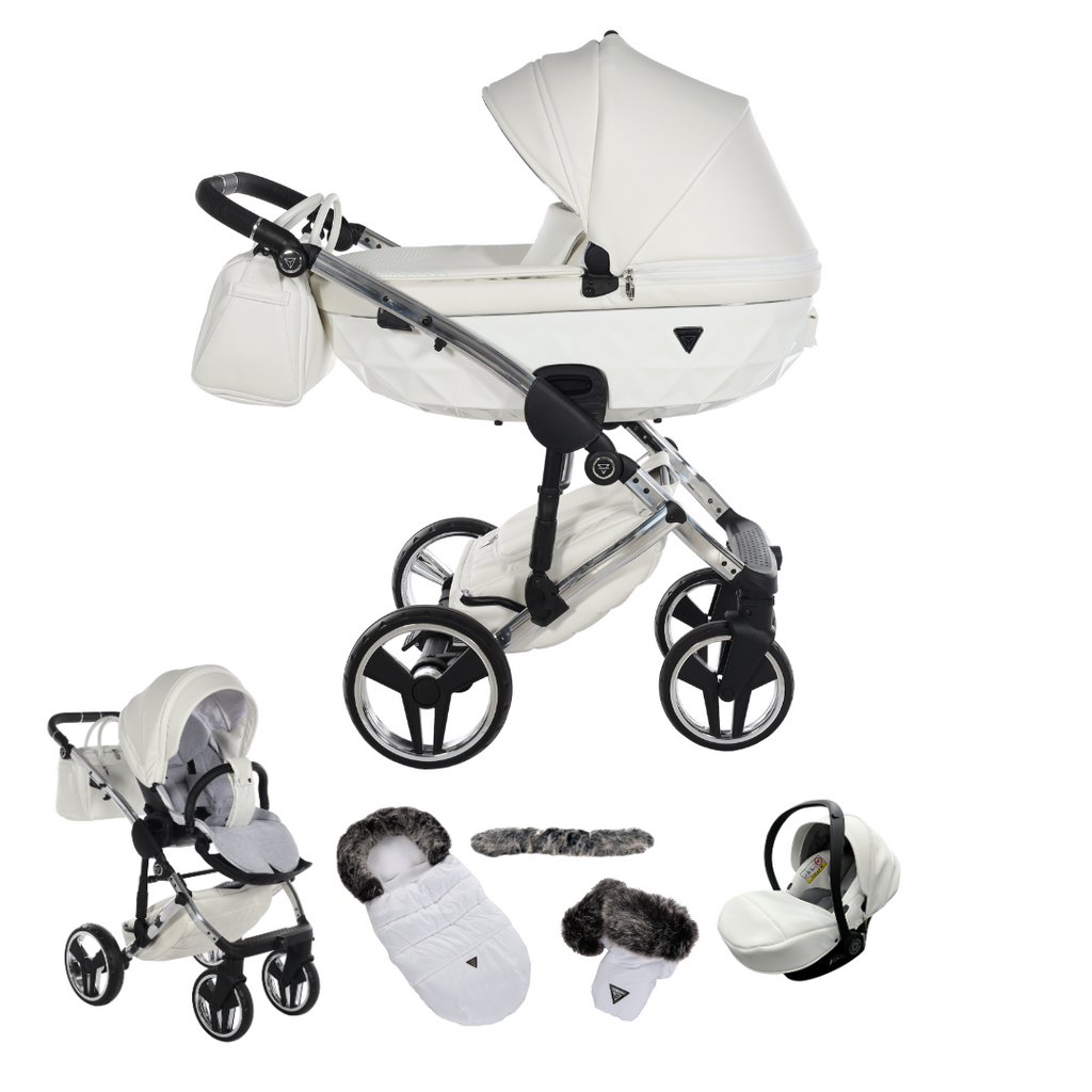 Junama Individual Fluo 3in1 Travel System | White Silver