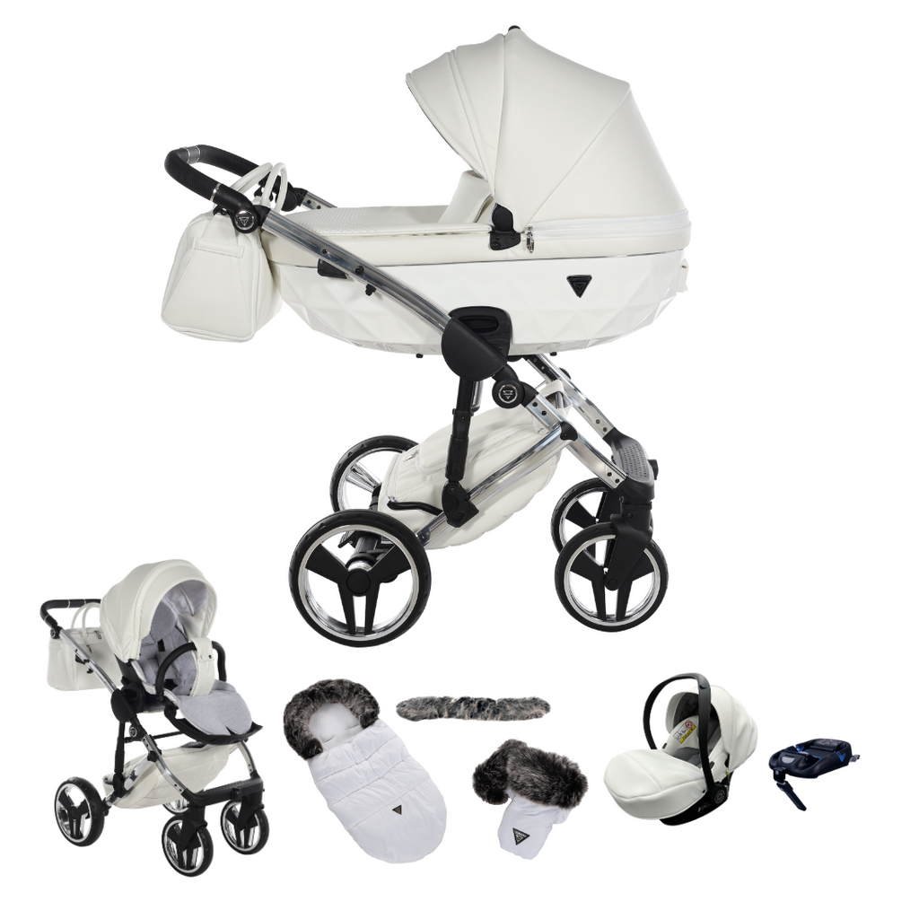 Junama Individual Fluo 4in1 Travel System | White Silver