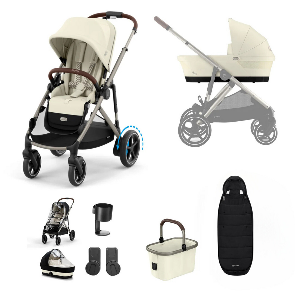 Cybex e-Gazelle S Pushchair 2024 Essential Bundle  - Taupe | Seashell Beige