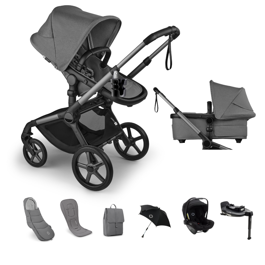 Bugaboo Fox 5 RENEW Pushchair Turtle Air Bundle | Moon Grey