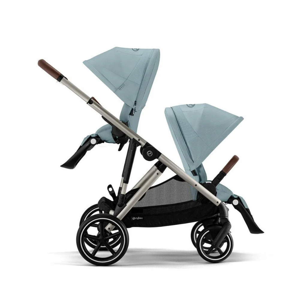 Cybex e-Gazelle S Double Pushchair - Stormy Blue | Sky Blue