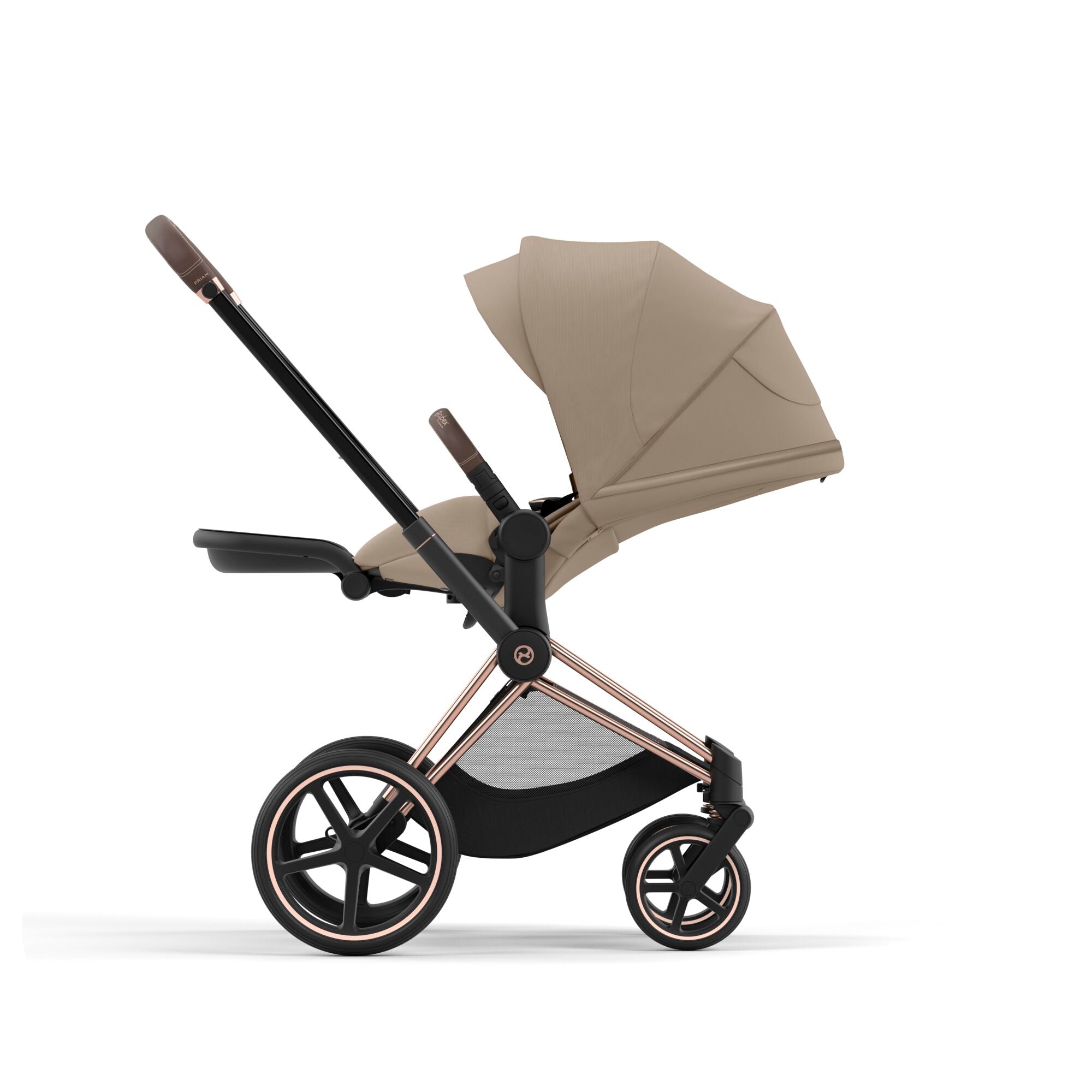 Cybex Priam Travel System Bundle Cozy Beige on Rose Gold