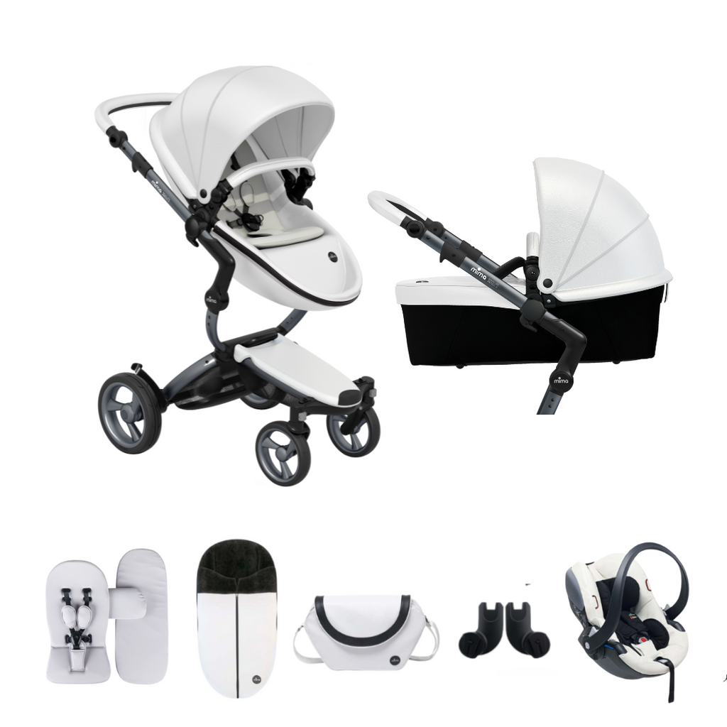 Mima Xari Pushchair & Car Seat Bundle | White on Graphite