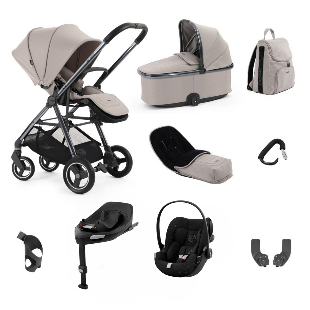 Oyster Gravity+ Stroller 9 Piece Cloud G Bundle | Stone