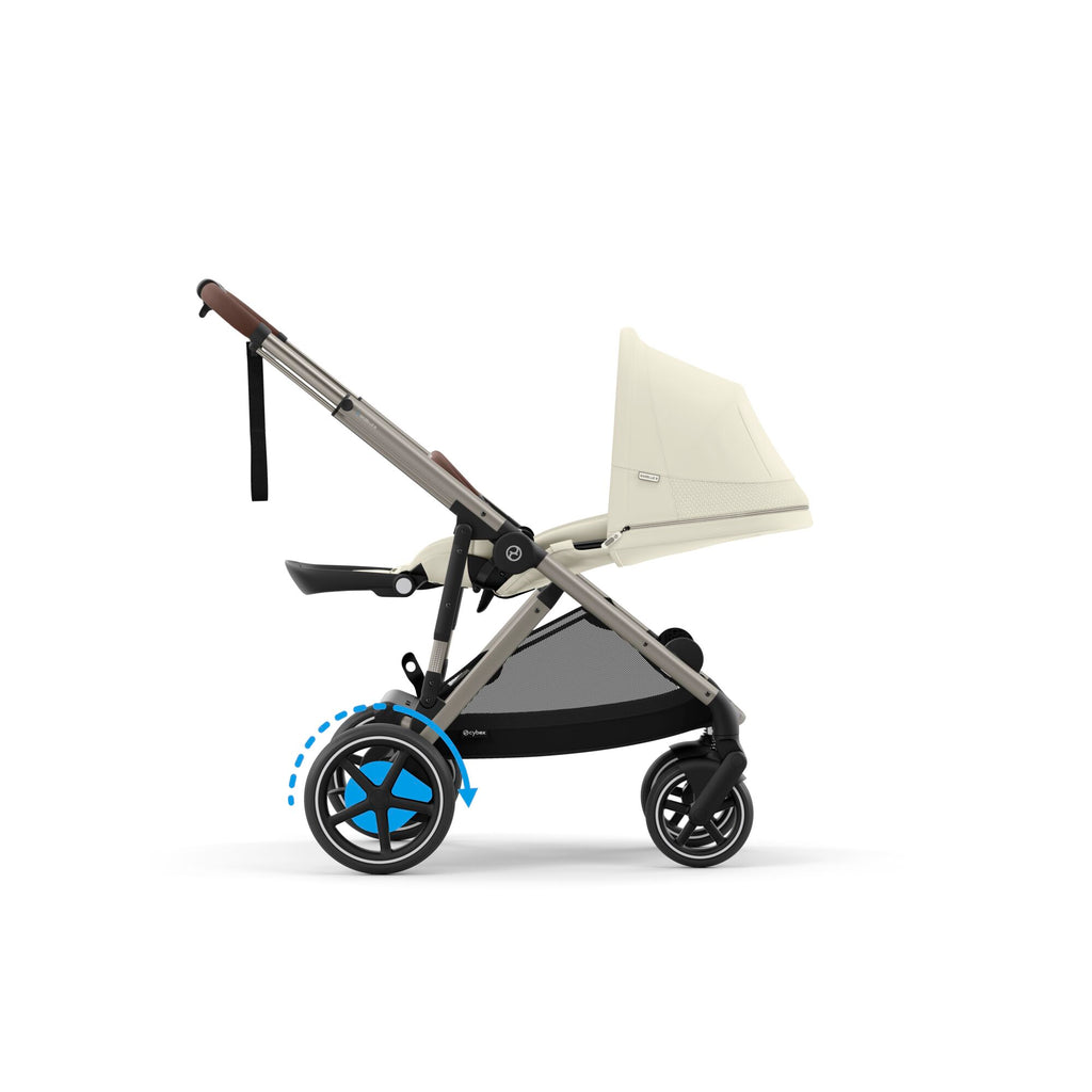 Cybex e-Gazelle S Double Pushchair - Seashell Beige - Taupe