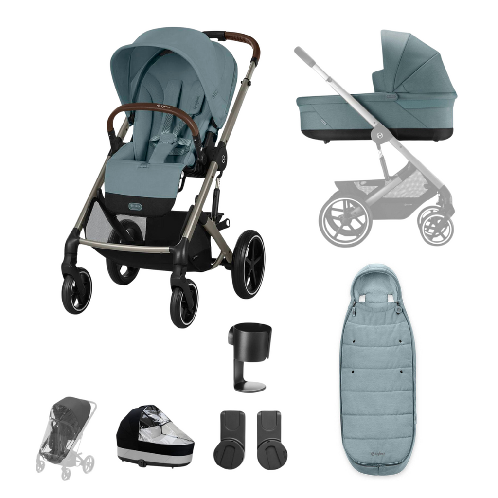 Cybex Balios S Lux Essentials Bundle - Taupe | Stormy Blue (2024)