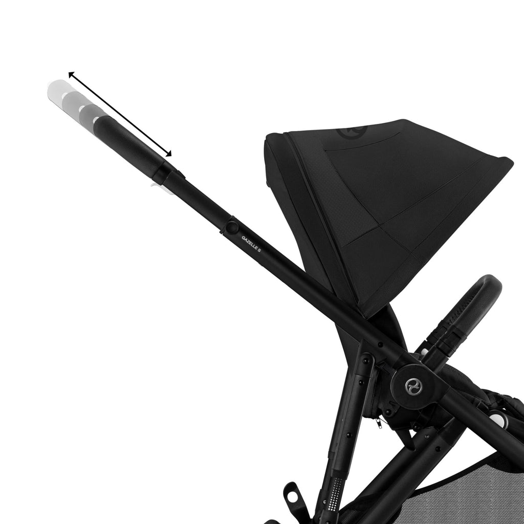 Cybex Gazelle S Double Pushchair (2023) - Moon Black | Black