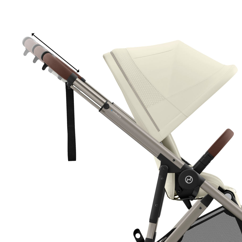 Cybex e-Gazelle S Double Pushchair - Seashell Beige - Taupe