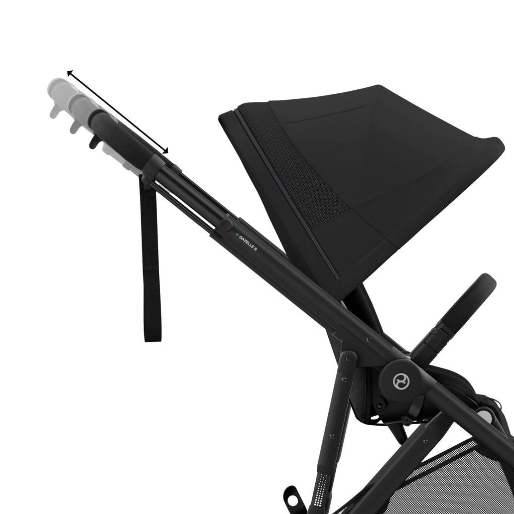 Cybex e-Gazelle S Double Pushchair - Moon Black | Black